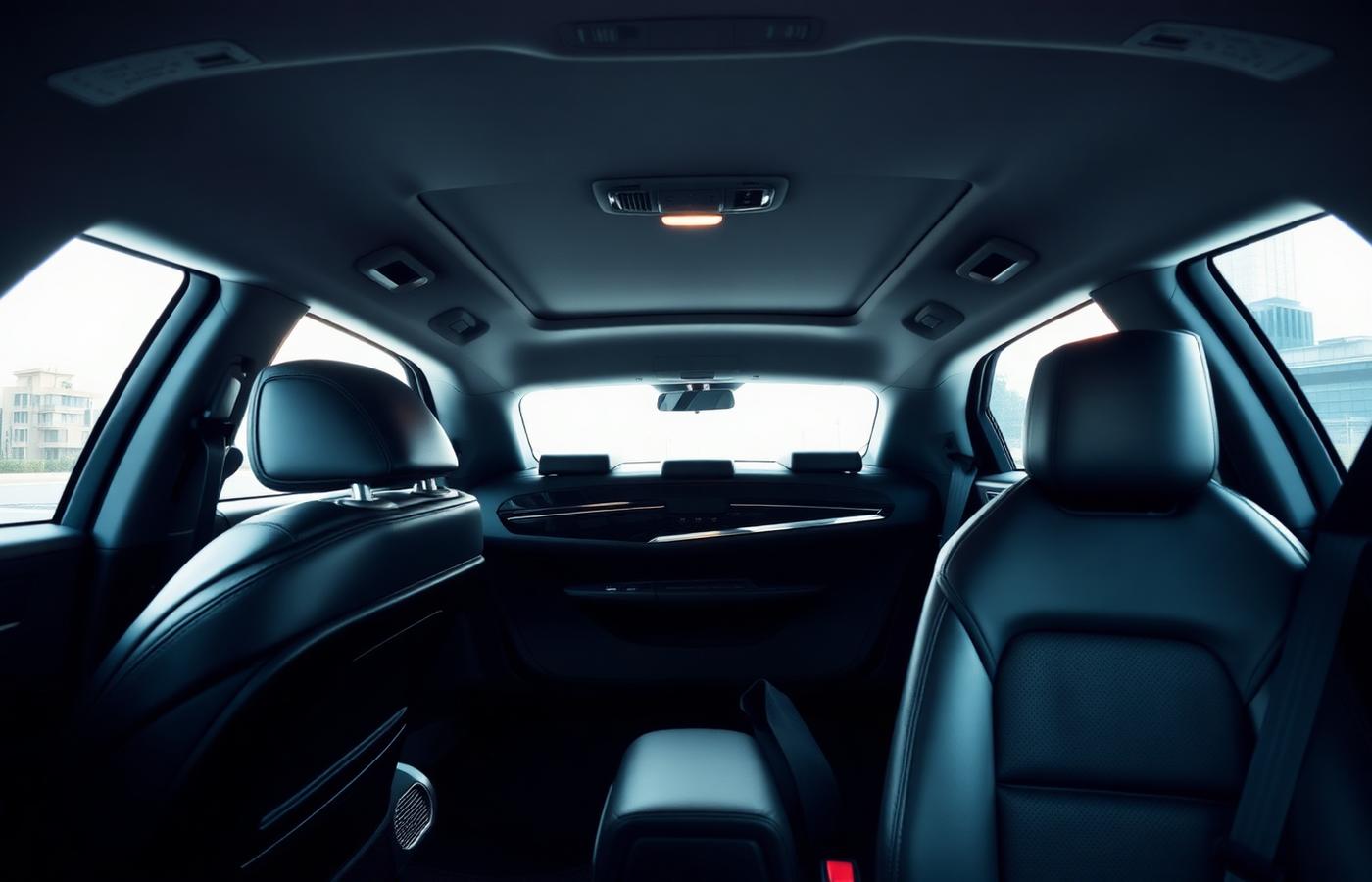 Verzorgd interieur van een premium sedan van ODYS